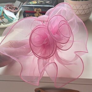 Pink Floral Mesh Fascinator Headpiece - Women Accessories